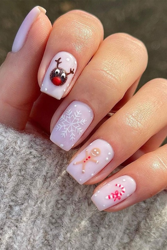 Backdate 2 Festive Christmas Nail Art Ideas : Nude Pink Christmas Nails