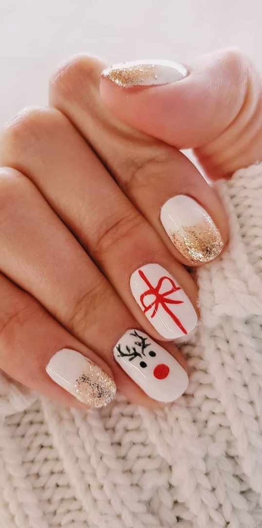 Backdate 5 Festive Christmas Nail Art Ideas : Festive White Christmas Nails