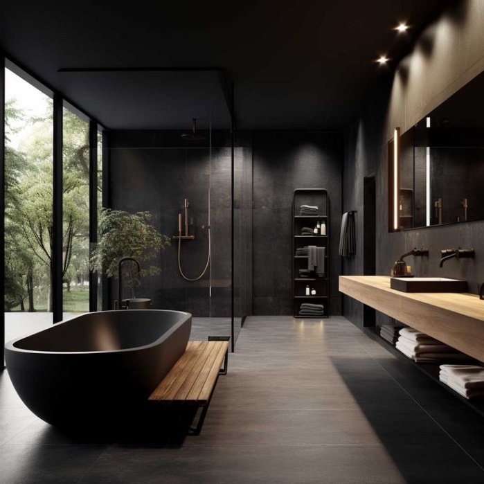 Niche Utama 1 + Ideas For Creating A Luxury Modern Black Bathroom To Impress