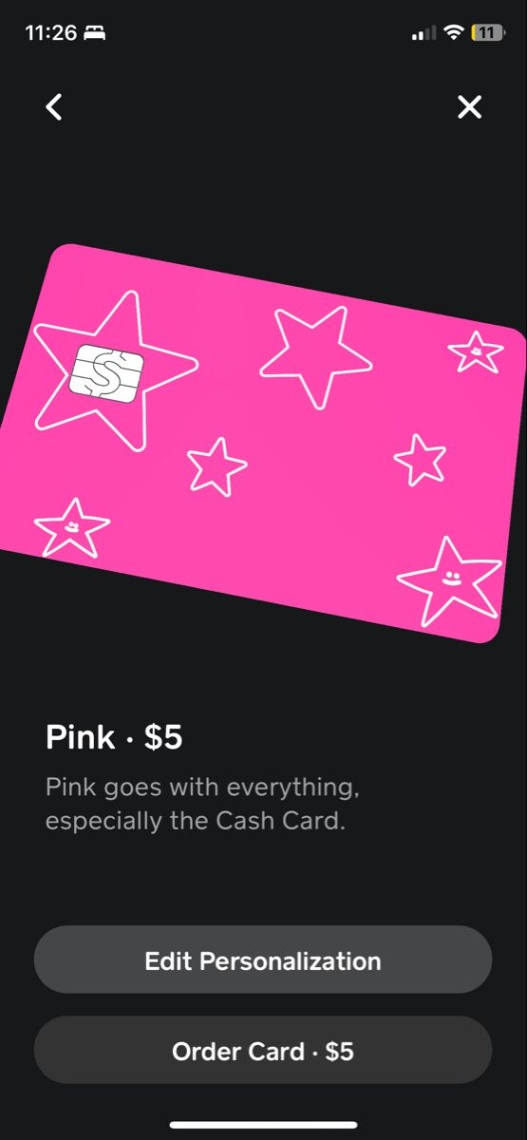 Niche Utama 1 Pink Cashapp Card