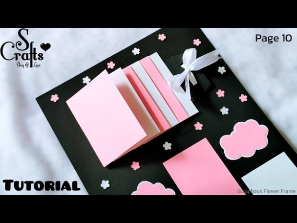 Niche Utama 2 Scrapbook Tutorial ✂️ Page  Flower Frame Handmade Gift Making